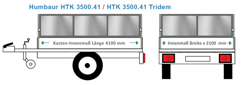 Bordwand Erhöhung in ALU oder Blech für den Anhänger Humbaur HTK 3500.41 / HTK 3500.41 Tridem gefertigt in Bayern 