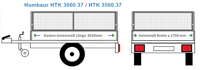 Passende Laubgitter für den Anhänger Humbaur Humbaur HTK 3000.37 / HTK 3500.37 mit 4 Millimeter Wellengitter