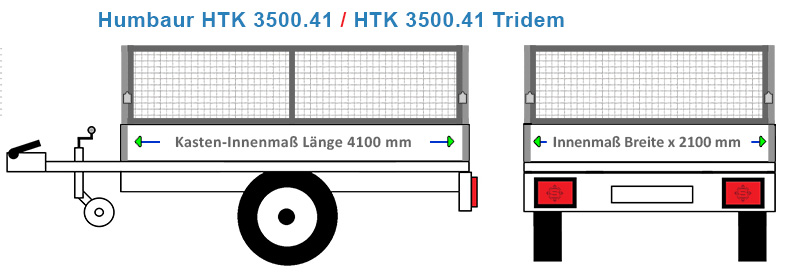 Passende Laubgitter für den Anhänger Humbaur HTK 3500.41 / HTK 3500.41 Tridem mit 4 Millimeter Wellengitter