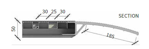 Rampen Auflagekopf mit 18,5 cm Länge