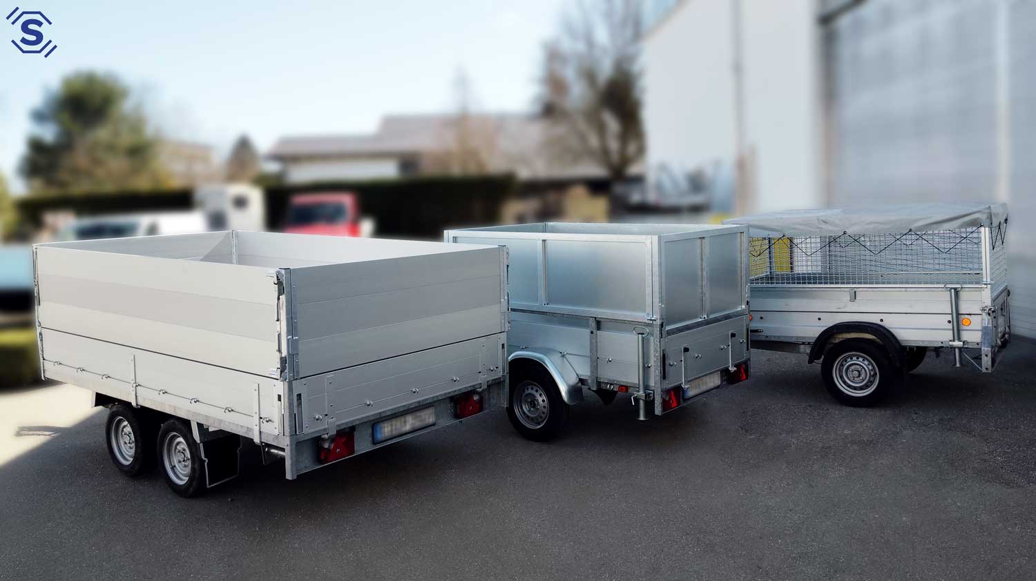 Laubgitter / Wellgitter Aufbau, Blechbordwand & Aluprofil für Anhänger aus eigener Produktion
