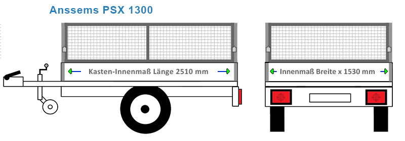 Passende Laubgitter für den Anhänger Anssems PSX 1300. 4 Millimeter Wellengitter