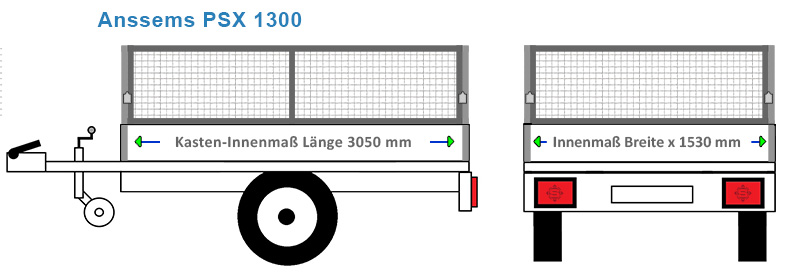 Passende Laubgitter für den Anhänger Anssems PSX 2000 - 305. 4 Millimeter Wellengitter