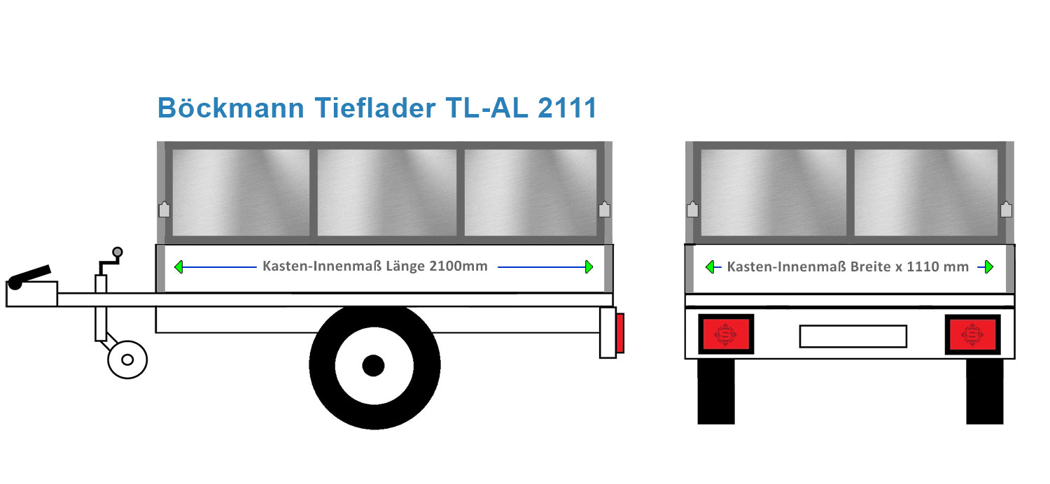 Bordwand Erhöhung in ALU oder Blech für den Anhänger Böckmann Tieflader TL - AL 2111. Gefertigt in Bayern von erfahrenen Metalbau Facharbeitern 