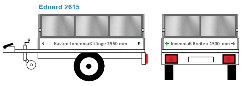 Bordwand Erhöhung in ALU oder Blech für den Anhänger Eduard 2615. Gefertigt in Bayern von erfahrenen Metalbau Facharbeitern 