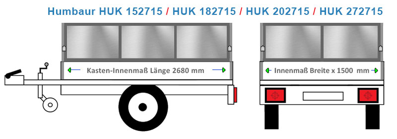 Bordwand Erhöhung in ALU oder Blech für den Anhänger Humbaur HUK 152715 / HUK 182715 / HUK 202715 / HUK 272715  gefertigt in Bayern 