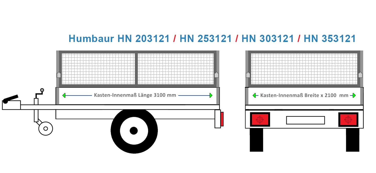 Passende Laubgitter für den Anhänger Humbaur HN 203121 / HN 253121 / HN 303121 / HN 353121 mit 4 Millimeter Wellengitter