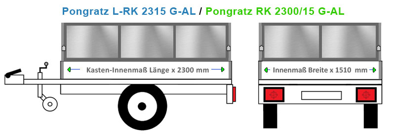 Bordwand Erhöhung in ALU oder Blech für den Anhänger Pongratz L-RK 2315 G-AL. Gefertigt in Bayern von erfahrenen Metalbau Facharbeitern 