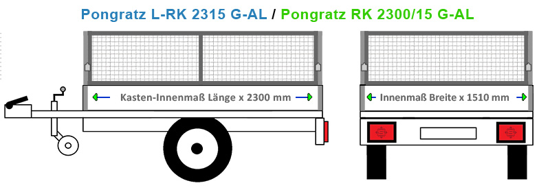 Passende Laubgitter für den Anhänger Pongratz L-RK 2315 G-AL. 4 Millimeter Wellengitter für höchste Stabilität.