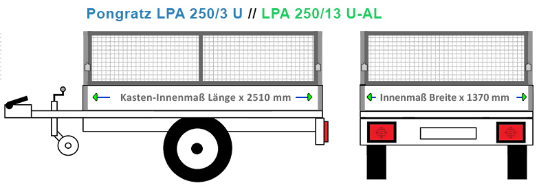 Passende Laubgitter für den Anhänger Pongratz LPA 250/13 U. 4 Millimeter Wellengitter für höchste Stabilität.