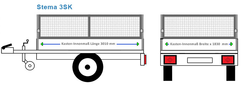Passende Laubgitter für den Anhänger Stema Stema Anhängeraufbau 3SK, Greenkeeper. 4 Millimeter Wellengitter für höchste Stabilität.