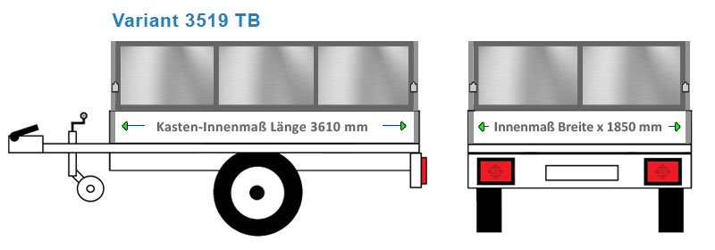 Bordwand Erhöhung in ALU oder Blech für den Anhänger Variant 3519 TB . Gefertigt in Bayern von erfahrenen Metalbau Facharbeitern 