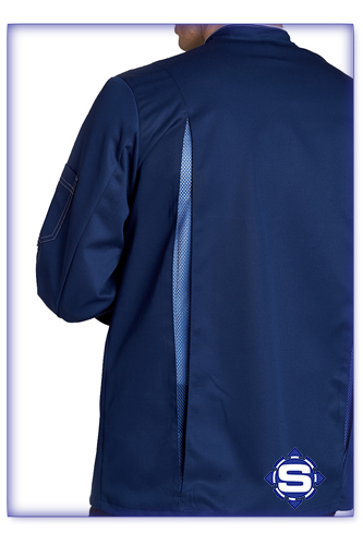 Dunkelblaue Herren Strech Kochjacke