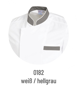 Herren Kochjacke mit farblichen Einsätzen, Druckknöpfen und farblichen Einsätzen