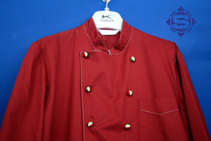 Unisex Kochjacke mit farblichen Nähten