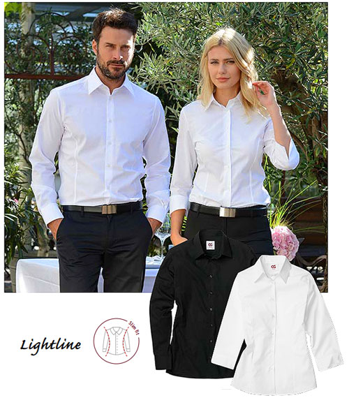 Herren Hemd weiß, schwarz, grau, champagner für Hotel Restaurant / Gastronomie, SLIm FIT