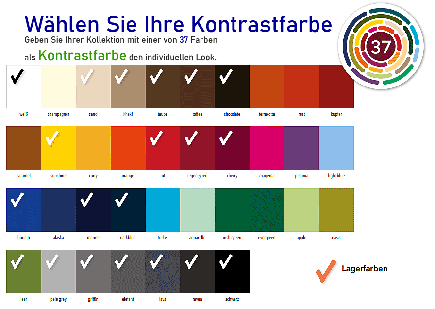 Über 400 Farbkombinationen, stärken Sie Ihren Auftritt mit einzigartiger Berufsbekleidung im Sinne Ihre Corporate Identity