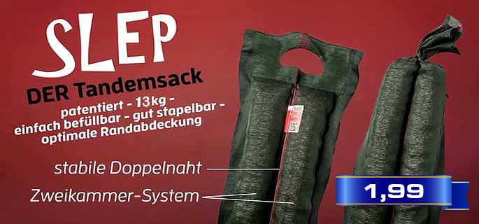 Silosack / Silosäcke / Tandem Zwillingssack oder SLEP. Mit dem Tandem-Silosack SLEP geht die Arbeit schnell voran, kein herunterrollen mehr, fester Stand und hohe Langlebigkeit zeichnen diese Silosäcke SLEP aus