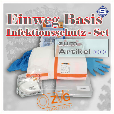 Infektionsschutz Set BASIC inkl. Schutzanzug, FFP2 Maske, Handschuhe, Überzieh Schuhe