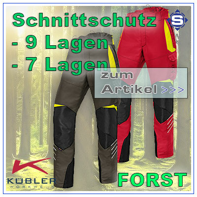Schnittschutz & Forst / Wald Bekleidung von KÜBLER aus der Linie FOREST