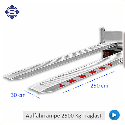 Auffahrrampe / Verladeschienen für eine Traglast bis 2500 Kg