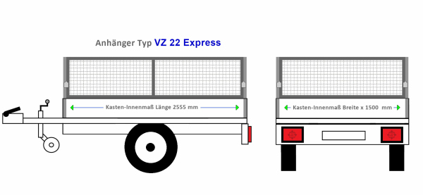 Agados Anhängeraufbau VZ 32 Express 3000 x 1800