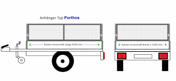Agados Anhängeraufbau Portos 4150 x 2100