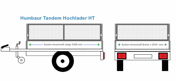 Humbaur Anhängeraufbau Tandem Hochlader HT, 5220 x 2070