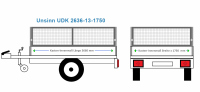 Unsinn Anhängeraufbau UDK 2636 - 13 - 1750, 3660 x 1750 Bordwanderhöhung 60 cm BLECH verzinkt