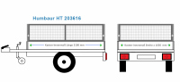 Humbaur Anhängeraufbau HT 203116, 3100 x 1650 Laubgitter 60 cm STAHL verzinkt