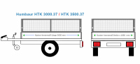 Humbaur Anhängeraufbau HTK 3000.37, 3630 x 1850 Bordwanderhöhung 60 cm BLECH verzinkt STAHL