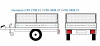 Humbaur Anhängeraufbau HTK 2700.31, 3140 x 1750 Bordwanderhöhung 60 cm BLECH verzinkt ALU