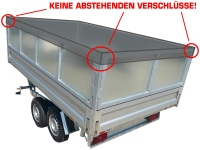 Flachplane grau für WM-Meyer 2110 x 1260 mm  (Planen Maße Außen-Außen: 2158 x 1315)