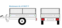 Böckmann Anhängeraufbau AL 4118/27 F, 4140  x 1800 Laubgitter 70 cm STAHL verzinkt 60 x 30 x 4 mm mit Pendelbordwand