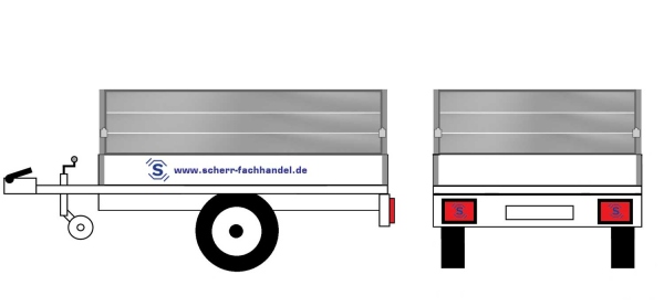 Aluprofilbordwand Unsinn Anhängeraufbau K825-13 2100 x 1100