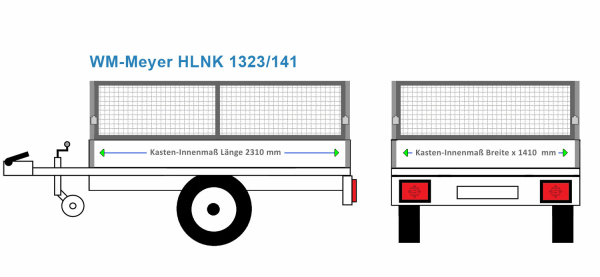 Laubgitter WM-Meyer Anhängeraufbau HLNK 1323 - 141, 2310  x 1410 100 cm