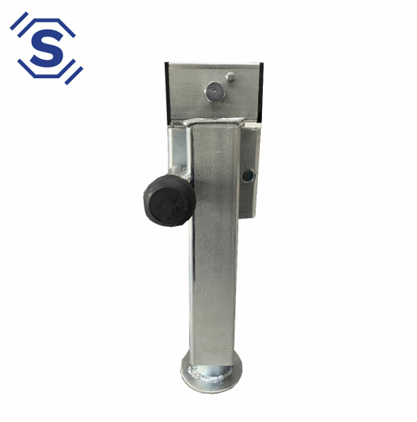 Stützfuss für Anhänger, Steckbar mit rundem Rohr. Vierkantrohr mit 60mm Kantenlänge und 415 mm Höhe.Hub von 240mm 1350kg Traglast.