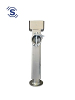 Stützfuss für Anhänger, Steckbar mit rundem Rohr. Vierkantrohr mit 60mm Kantenlänge und 415 mm Höhe.Hub von 240mm 1350kg Traglast.